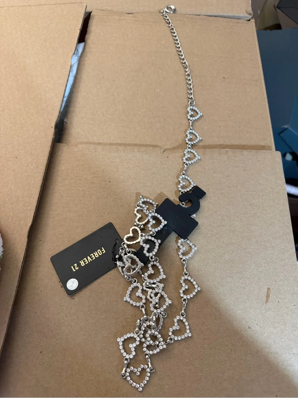 Forever 21 Silver Heart Link belt